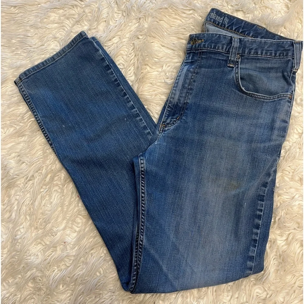 Carhartt Men’s Relaxed Fit Distressed Jeans. Size 38 - Picture 2 of 7
